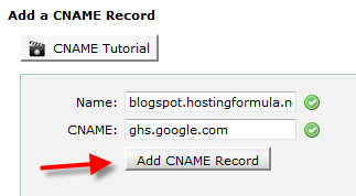 setting cpanel dns for google cname record