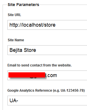 Step by step Install Fresh Store Builder on Localhost : enter fsb site parameters