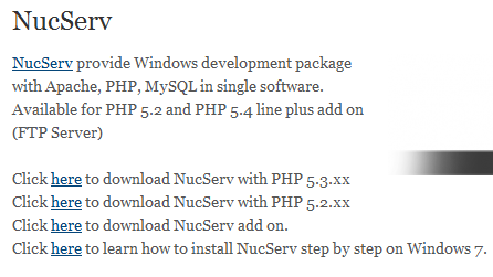 Step by step Install Fresh Store Builder on Localhost : download nucserv php stack installer