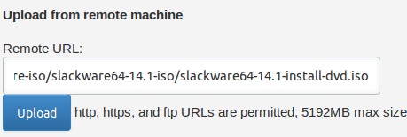 Install slackware in vps using custom iso : choose slackware iso location