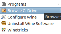 browse c drive on wine