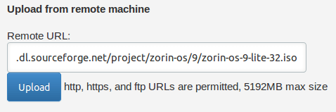 upload zorin os iso to vps provider
